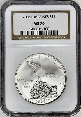 2005 年海洋角 230 周年银元 NGC 评级 MS70 — 第 1/2 张图片