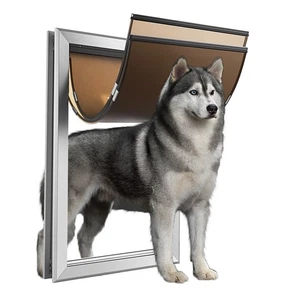 Aluminio Grande Mascota Perro Puerta Gato Solapa Magnética Pantalla de Bloqueo Pared Puerta Marco XL - Imagen 1 de 12