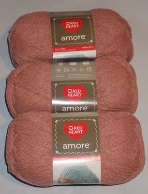 Lote de 3 madejas, hilo Red Heart Amore, 3,5 oz, 1982 yardas, Chai Foto 1 de 3
