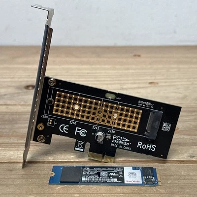 SANDISK ULTRA 3D 1TB SSD CARD w/ PCIe NVMe Pro Adapter  Used - Image 1 of 4