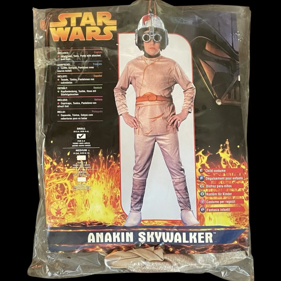 Rubíes 2005 Star Wars Anakin Skywalker Pod Racer Halloween Disfraz Pequeño 4-6 Nuevo Foto 1 de 4