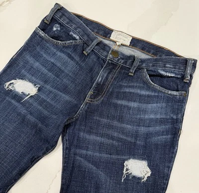 Jeans Current/Elliott para mujer 27 azul lavado oscuro desgastado The Elephant Bell BOHO Foto 1 de 4