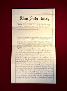 ORIG INDENTURE CA 1899 WITH SIGNATURES & EMBOSSED SEAL / LUZERNE COUNTY, PA - Picture 1 of 14