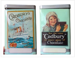 Vintage Cadbury Chocolate Tin King George & Queen Mary Art Deco Steamship Royal - Picture 1 of 13