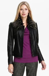 Classiques Entier Black Brenna Leather Jacket New Size L sz - Picture 1 of 10