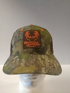 Cappello Whitetails Unlimited berretto cinturino schiena uomo muschio rovere mimetico logo regolabile nuovo con etichette - Foto 1 di 13