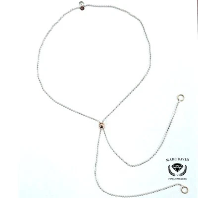 Bollicine Lariat de plata de ley y oro rosa de 9 k Dodo de Pomellato 30" Foto 1 de 4