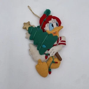 Vintage Disney 1990's Holiday Donald Duck3-D  Cloth Ornament Christmas Tree 7" - Picture 1 of 18