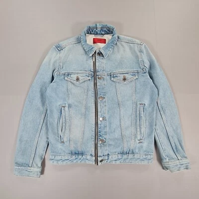 Hugo Boss Mens Denim Jacket Blue Small Full Zip Trucker Ginjja - Image 1 of 4