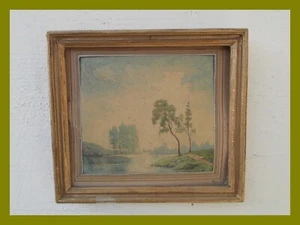 Tableau Aquarelle Miniature La Cisse Vouvray signé Gilot - Foto 1 di 6