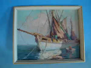RS0919-007: Painting Sailing Ship Sig. probably Lalon - Picture 1 of 5