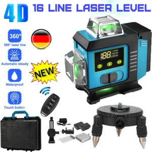 360° 4D Laser Level 16 Line Wasserwaage Kreuzlinienlaser Selbstnivellierend Grün - Bild 1 von 13
