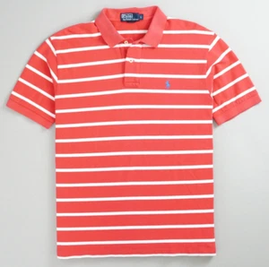 Polo Ralph Lauren Poloshirt gestreift Kurzarm Preppy rosa weiß Herren Größe L - Bild 1 von 9