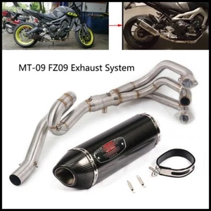 Exhaust System for Yamaha MT-09 FZ09 Motorcycle Header Slip On 51mm Exhaust Pipe - Picture 1 of 11