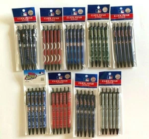 MLB Team Click Pens - 5 pack Black Ink Official Licensed - Picture 1 of 10