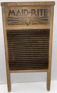 Maid-Rite Standard Family Size No 2072 Columbus Washboard Co Ohio Patina Vintage - Picture 1 of 12