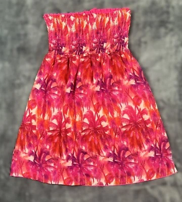 Girls Y2K OP/Ocean Pacific Dress Bright Island Sheer Floaty Lined L/G 11-13 - Image 1 of 4