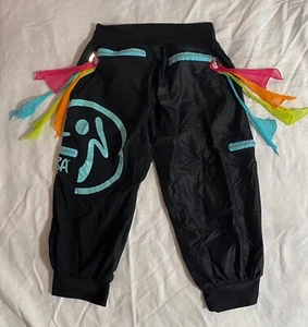 Zumba Pants XL Capri Tassel Cargo Party Rainbow Vintage - Picture 1 of 9