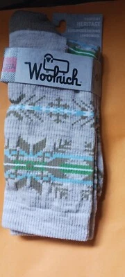 Calcetines Woolrich grandes l lg copo de nieve avena nórdica merino lana de cordero lana mujer  Foto 1 de 2