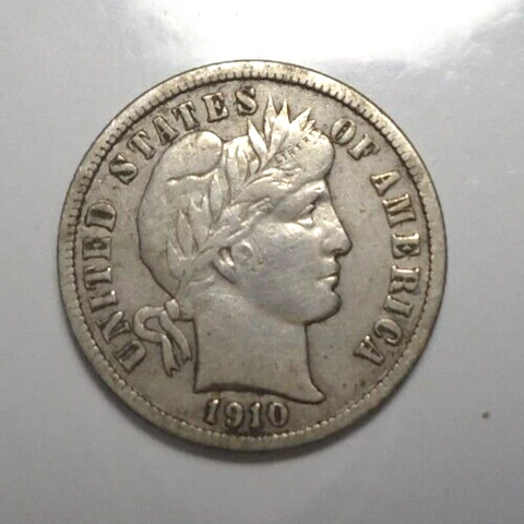 FRESH metal detector find Extremely Fine XF detail 1910 D barber silver 10C dime Cover