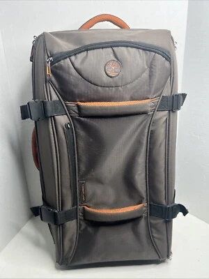 "Equipaje con ruedas Timberland verde oliva con borde naranja 27""" Foto 1 de 4