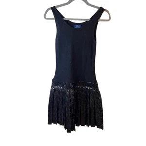Polo Ralph Lauren Girls Black Sequin Drop Waist Pleated Dress L/XL - Picture 1 of 9