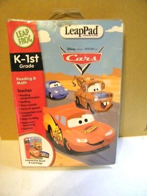 Leapfrog LEAP PAD Cars K-1ST GRADE Reading Math book and cartridge - Image 1 of 2