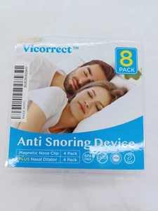 Vicorrect Anti Snoring Devices, 4 Magnetic Nose Clips With 4 PLUS Nasal Dilators - Picture 1 of 5