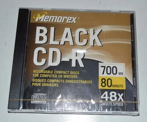 5x single Pack Memorex Black Recordable CD-R 700 MB 80 min 1x-16x Speed 2000 - Picture 1 of 2