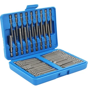50Pcs Extra Long Security Bits Hex Star Torx Spline Flat Screwdriver Bit Set - Picture 1 of 7