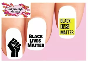 Wasserrutsche Nagelaufkleber 20er Set - BLM Black Lives Matter Faust sortiert - Bild 1 von 1