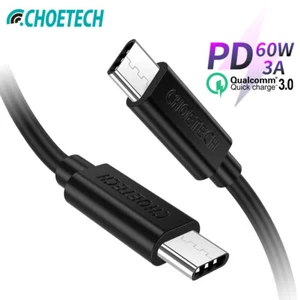 CHOETECH USB C to USB C Cable PD QC3.0 3A Quick Charge Data. 0.5m 1m 2m 3m - Picture 1 of 5