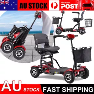 Electric Mobility Scooter Motorised 4 Wheel Fold Portable Pulled w/ Baskets 24V - Picture 1 of 21