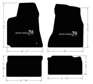 New! 2008-2023 Dodge CHALLENGER Black Carpet Floor Mats Scat Pack Logo SET OF 4 - Picture 1 of 11