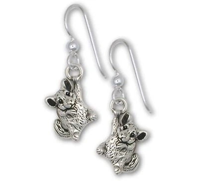 Chinchilla Jewelry Sterling Silver Handmade Chinchilla Earrings  CL14-E - Image 1 of 2