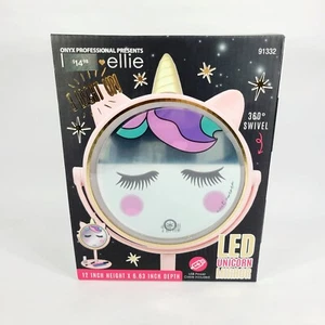 Love Ellie Onyx LED Unicorn Makeup Mirror Base Storage 3 Light Settings Swivels - Picture 1 of 8