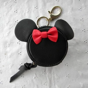 Miss Fong Child's Purse Minnie Mouse Ears & Red Bow Zippered Opening Key Chain - Picture 1 of 10
