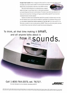 2001  PRINT AD - BOSE WAVE RADIO/CD AD - TALK ABOUT HOW IT SOUNDS....AD ONLY - Picture 1 of 1