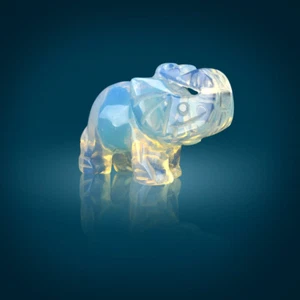 TOP！1Pcs 2'' Opal Carved Elephant Skull, Super Realistic Crystal Healing Stone - Picture 1 of 6