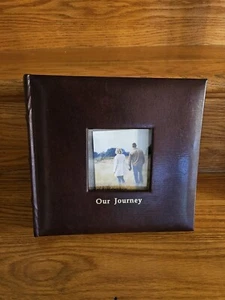 Photo Album Our Journey Burgany Leatherlike 100 4x6" Sleeves 9x8.5x2" Book Boxed - Picture 1 of 13