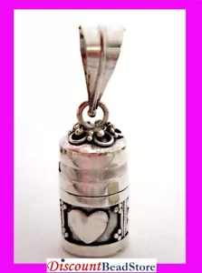 Corazones Bali sólido plata esterlina 925 caja de oración colgante tubo pequeño dije PR1 - Imagen 1 de 2