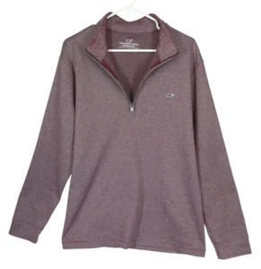 Pullover de rendimiento Vineyard Vines 1/4 cremallera para hombre L rojo gris pata de gallo - Imagen 1 de 11