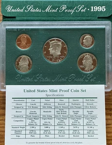 1995-S verkleidetes Proof Set US neuwertig Originalverpackung der Regierung OGP COA - Bild 1 von 3