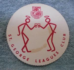 #D221.  ST GEORGE DRAGONS  RUGBY LEAGUE CLUB  DRINK  COASTER - Picture 1 of 2
