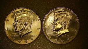 🔥(2) BU 1999 KENNEDY HALF-DOLLARS (1) P & (1) D DOUBLE DIE OBVERSE VARIANTEN - Bild 1 von 13