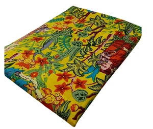 Farida Kahlo 100% Cotton Fabric Yellow Indian Printed Apparel 5 Yard Craft Sewin - Picture 1 of 5