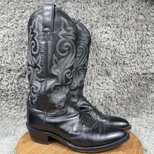 Botas de Vaquero Justin Western Para Hombres 8.5 Cuero Negro Rodeo Equitación Clásicas 1409 De Colección - Imagen 1 de 10