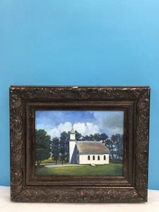 Kay Dyer Kirche Ölgemälde in schönem Rahmen 24,5 x 20,5 - Bild 1 von 7