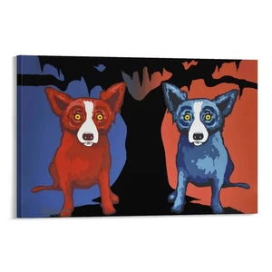 George Rodrigue Blue Dog-Be My Valentine 2001 Home Decor Wall Art Canvas Print  - Picture 1 of 9