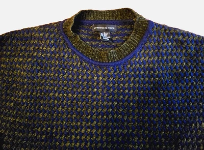 Suéter Preswick & Moore Para Hombre Cuello Redondo Acrílico Mezcla Lana Azul y Verde L Foto 1 de 4